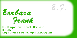 barbara frank business card